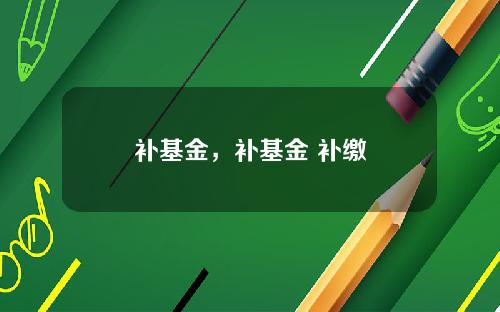 补基金，补基金 补缴