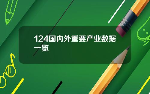 124国内外重要产业数据一览
