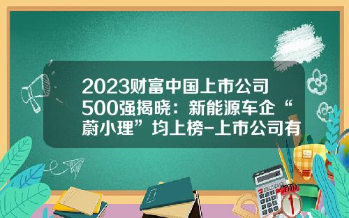2023财富中国上市公司500强揭晓：新能源车企“蔚小理”均上榜-上市公司有【新闻】.