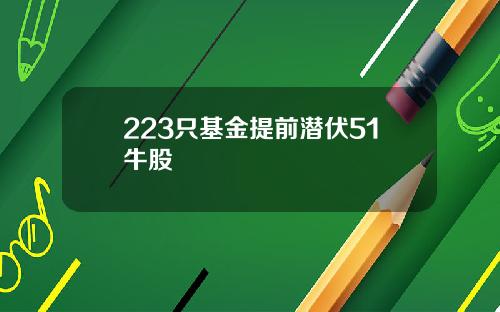 223只基金提前潜伏51牛股