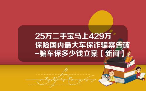 25万二手宝马上429万保险国内最大车保诈骗案告破-骗车保多少钱立案【新闻】