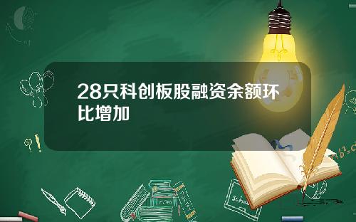 28只科创板股融资余额环比增加