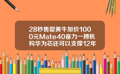 28秒售罄黄牛加价1000元Mate40奋力一搏机构华为芯还可以支撑12年