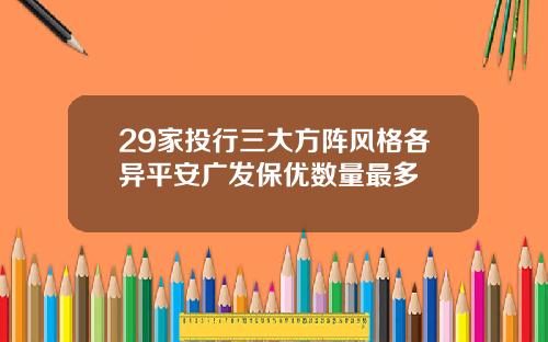 29家投行三大方阵风格各异平安广发保优数量最多
