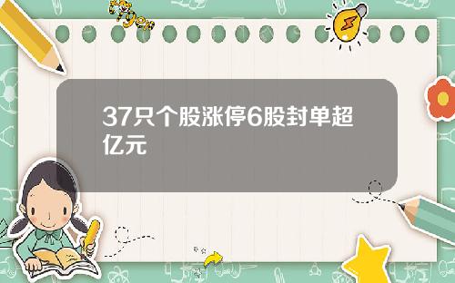 37只个股涨停6股封单超亿元