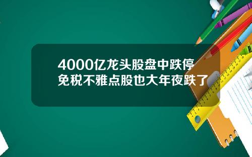 4000亿龙头股盘中跌停免税不雅点股也大年夜跌了