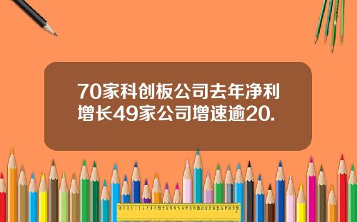 70家科创板公司去年净利增长49家公司增速逾20.
