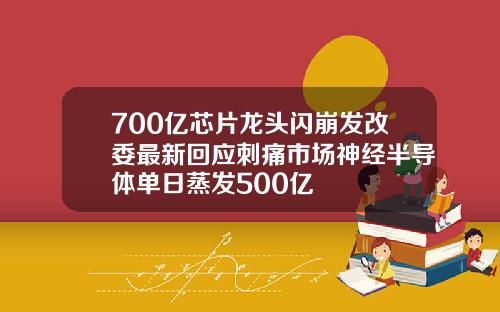 700亿芯片龙头闪崩发改委最新回应刺痛市场神经半导体单日蒸发500亿