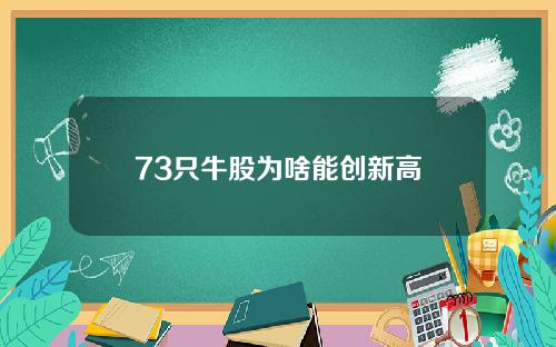 73只牛股为啥能创新高