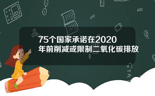 75个国家承诺在2020年前削减或限制二氧化碳排放