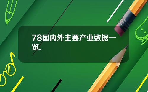 78国内外主要产业数据一览.