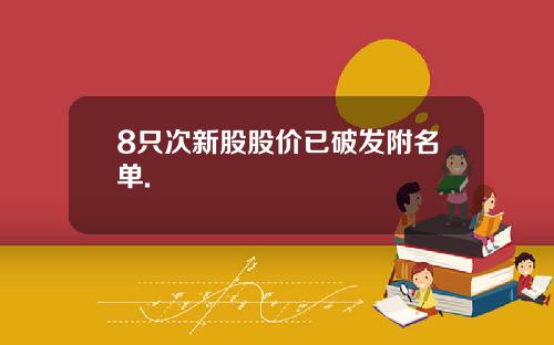 8只次新股股价已破发附名单.