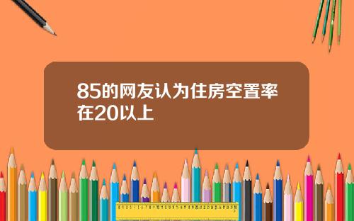 85的网友认为住房空置率在20以上