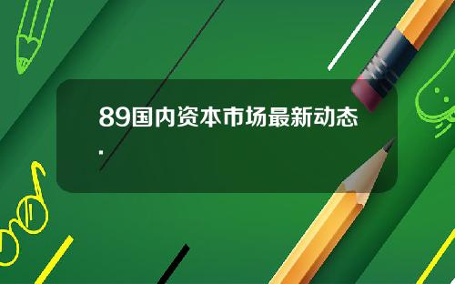 89国内资本市场最新动态.