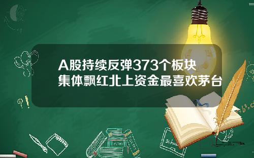 A股持续反弹373个板块集体飘红北上资金最喜欢茅台