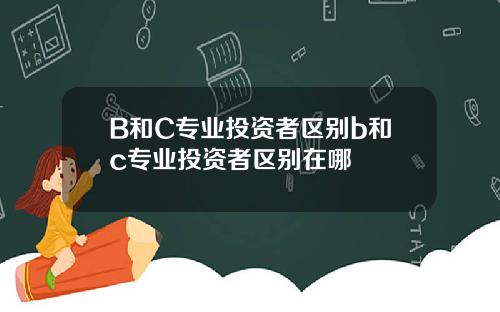 B和C专业投资者区别b和c专业投资者区别在哪