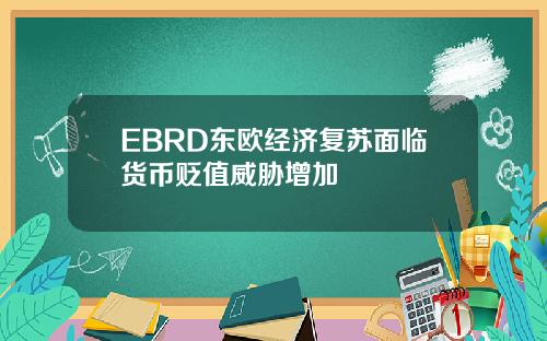 EBRD东欧经济复苏面临货币贬值威胁增加