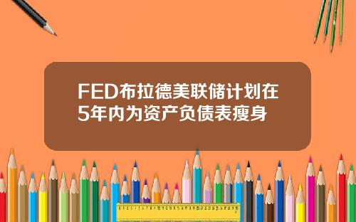 FED布拉德美联储计划在5年内为资产负债表瘦身
