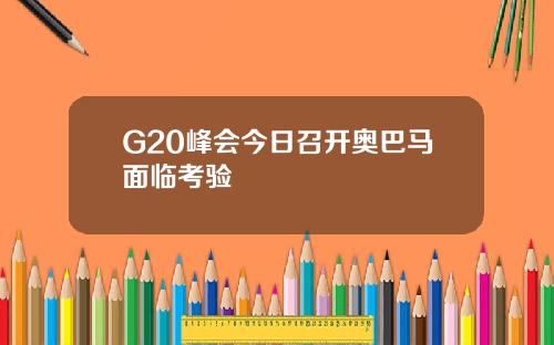 G20峰会今日召开奥巴马面临考验