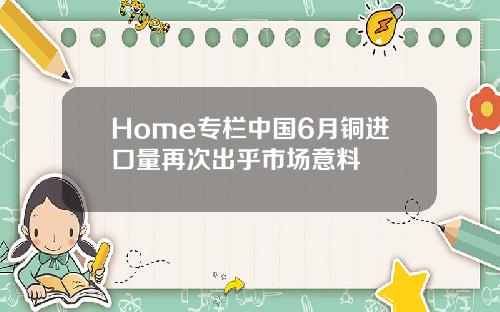 Home专栏中国6月铜进口量再次出乎市场意料