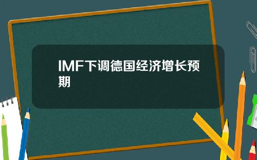IMF下调德国经济增长预期