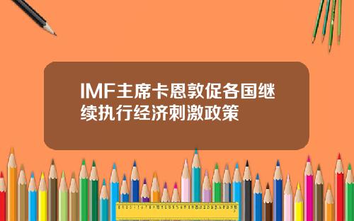 IMF主席卡恩敦促各国继续执行经济刺激政策