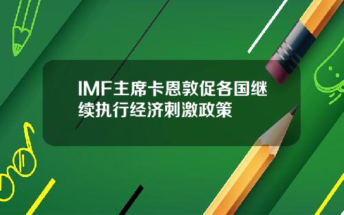 IMF主席卡恩敦促各国继续执行经济刺激政策