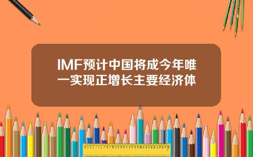 IMF预计中国将成今年唯一实现正增长主要经济体