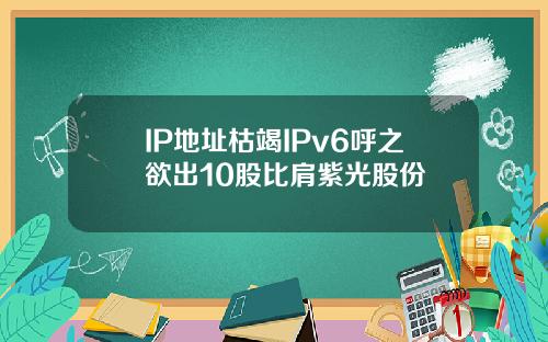 IP地址枯竭IPv6呼之欲出10股比肩紫光股份