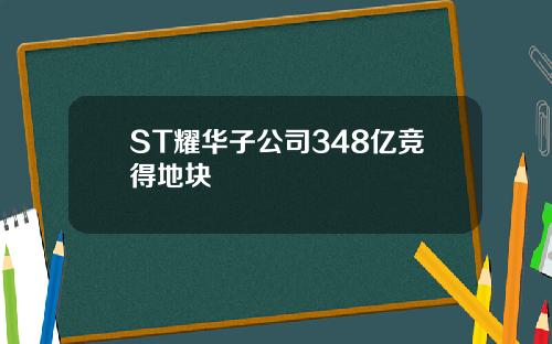 ST耀华子公司348亿竞得地块