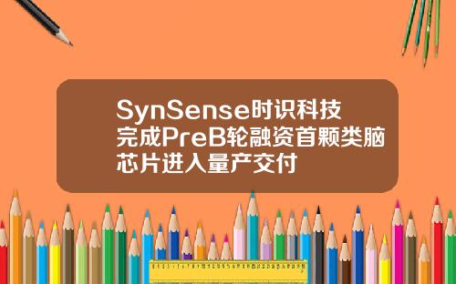 SynSense时识科技完成PreB轮融资首颗类脑芯片进入量产交付