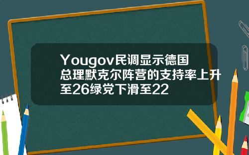 Yougov民调显示德国总理默克尔阵营的支持率上升至26绿党下滑至22