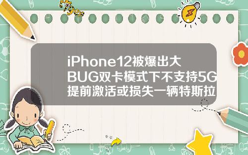 iPhone12被爆出大BUG双卡模式下不支持5G提前激活或损失一辆特斯拉