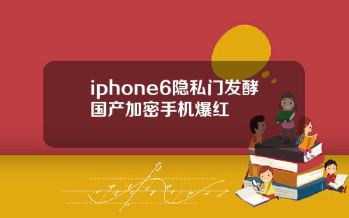 iphone6隐私门发酵国产加密手机爆红