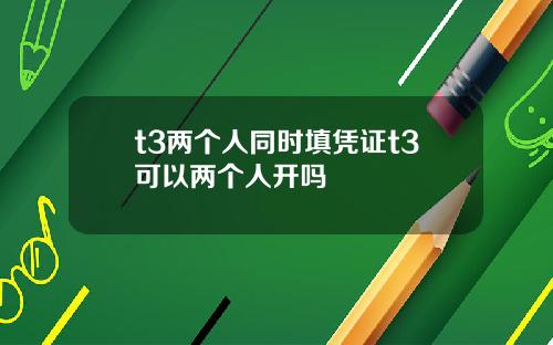 t3两个人同时填凭证t3可以两个人开吗