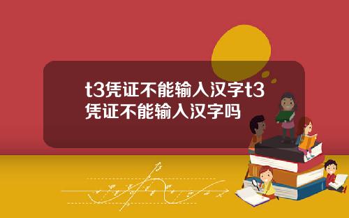 t3凭证不能输入汉字t3凭证不能输入汉字吗