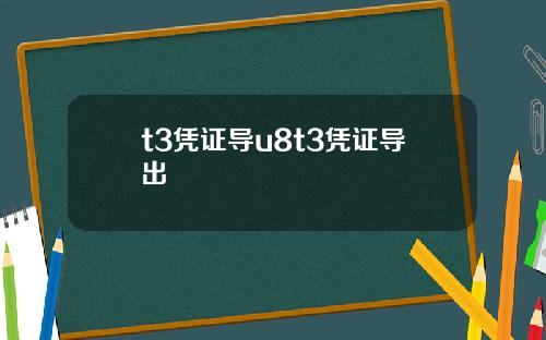 t3凭证导u8t3凭证导出