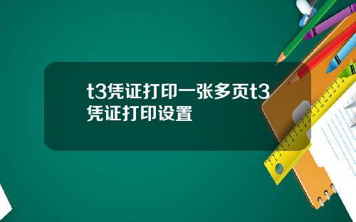 t3凭证打印一张多页t3凭证打印设置