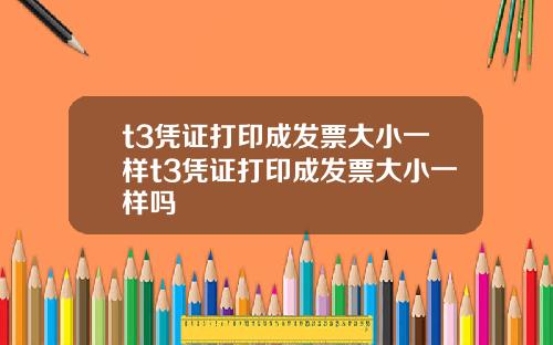 t3凭证打印成发票大小一样t3凭证打印成发票大小一样吗