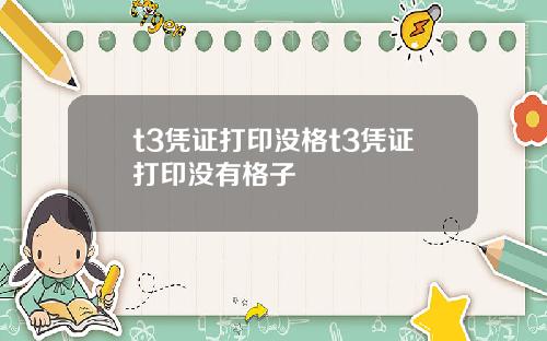 t3凭证打印没格t3凭证打印没有格子