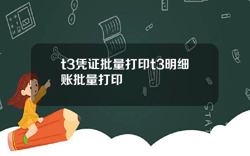 t3凭证批量打印t3明细账批量打印