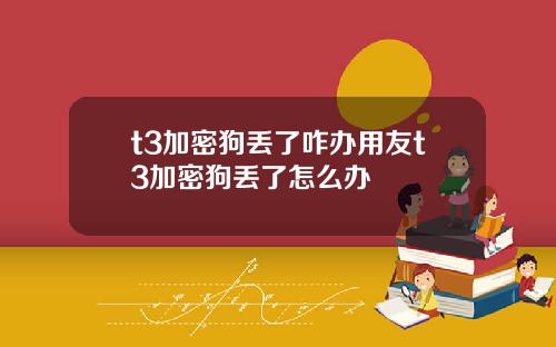 t3加密狗丢了咋办用友t3加密狗丢了怎么办
