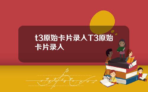 t3原始卡片录入T3原始卡片录入