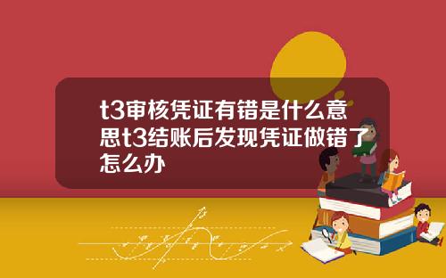 t3审核凭证有错是什么意思t3结账后发现凭证做错了怎么办