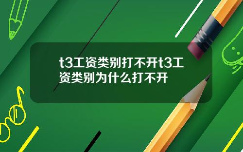t3工资类别打不开t3工资类别为什么打不开