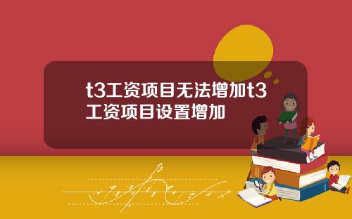 t3工资项目无法增加t3工资项目设置增加