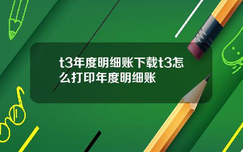 t3年度明细账下载t3怎么打印年度明细账