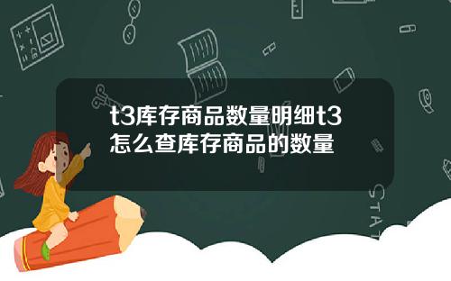 t3库存商品数量明细t3怎么查库存商品的数量