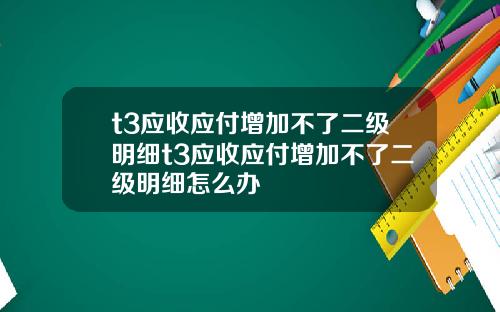t3应收应付增加不了二级明细t3应收应付增加不了二级明细怎么办