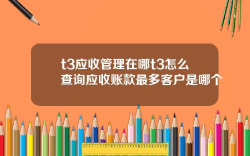 t3应收管理在哪t3怎么查询应收账款最多客户是哪个